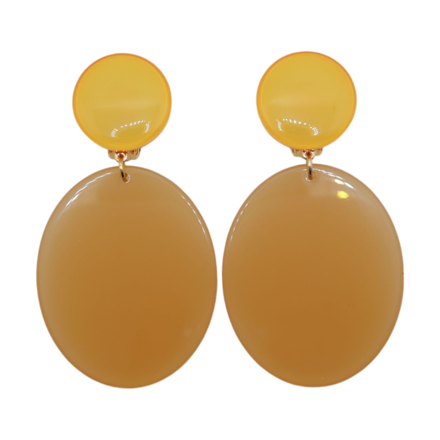 Grosse Ohrclips in transparenten beige