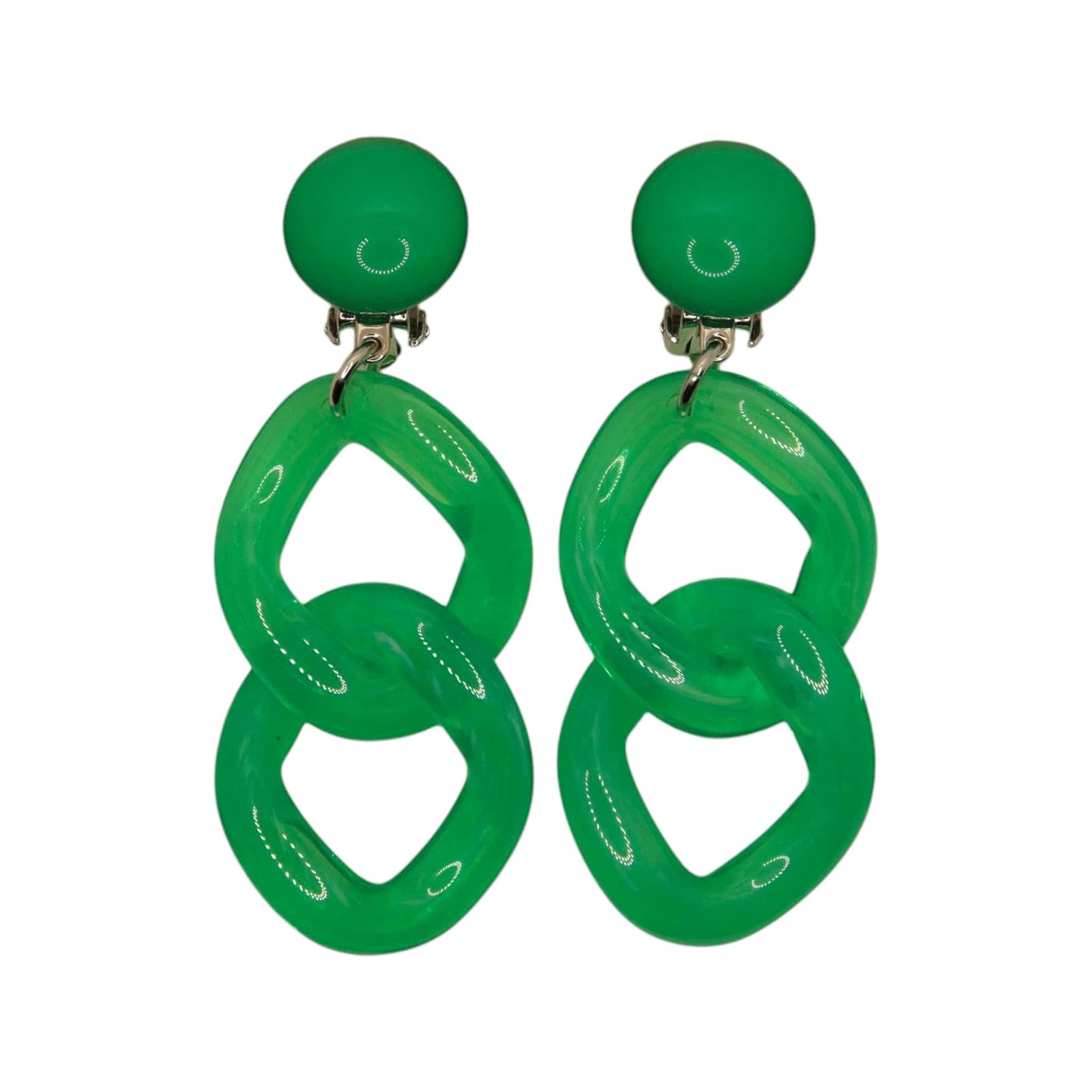 Designer Ohrclips von Francine Bramli im transparentem grün