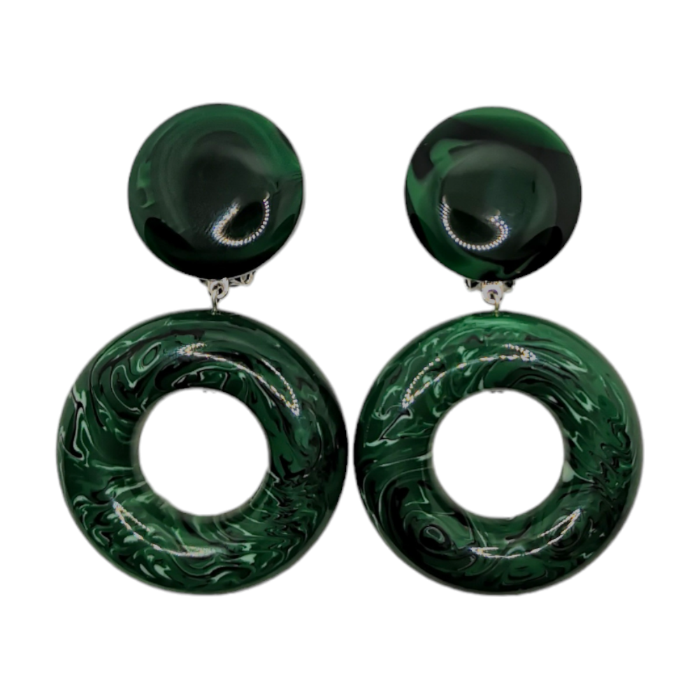 Ohrclips Designerschmuck von Francine Bramli in Grün