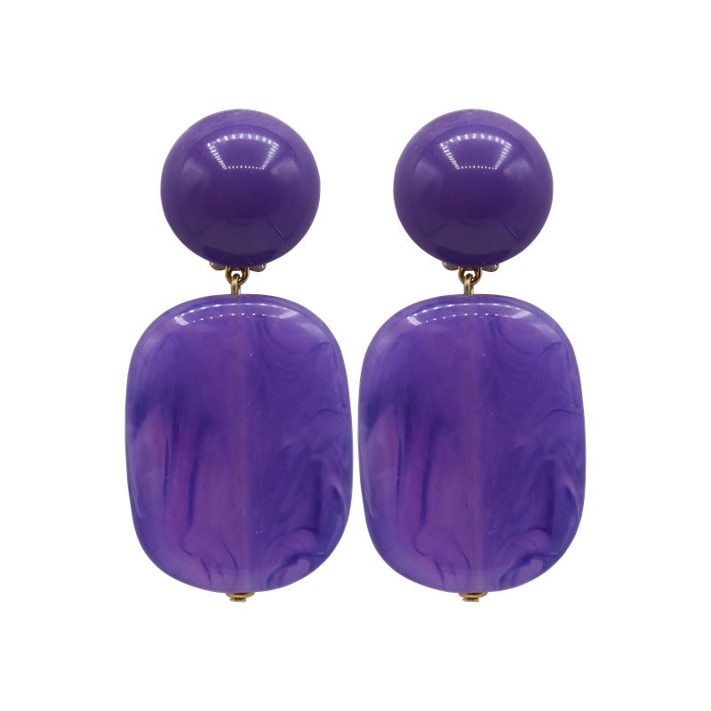 Ohrclips Designerschmuck von Francine Bramli in Lila