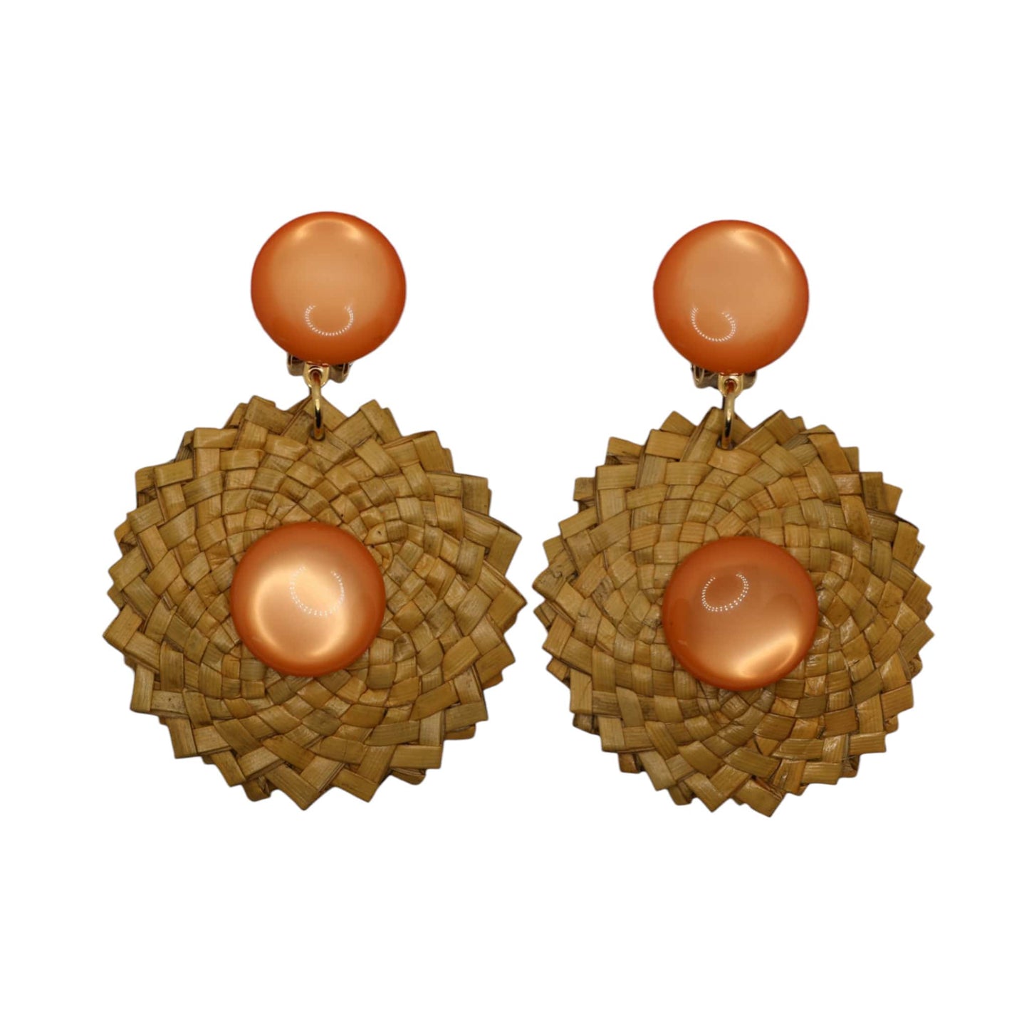 Leichte Ohrclips im Raffia Design