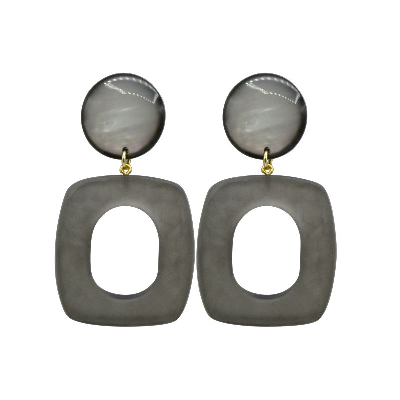 Ohrclips Designerschmuck von Francine Bramli in Grau