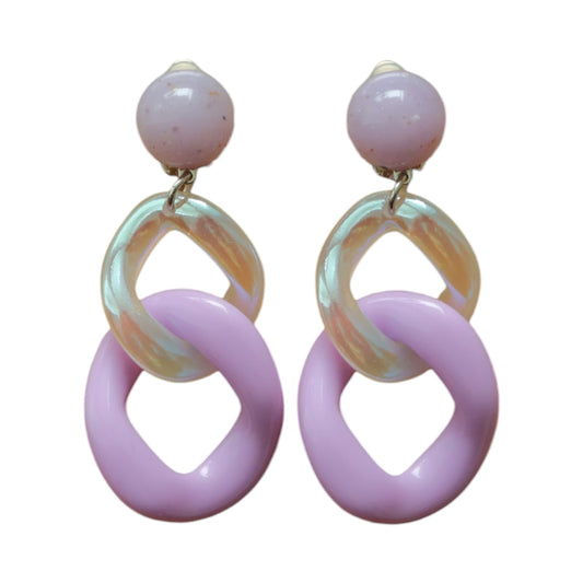 Edle Design Ohrclips in Lila von Francine Bramli