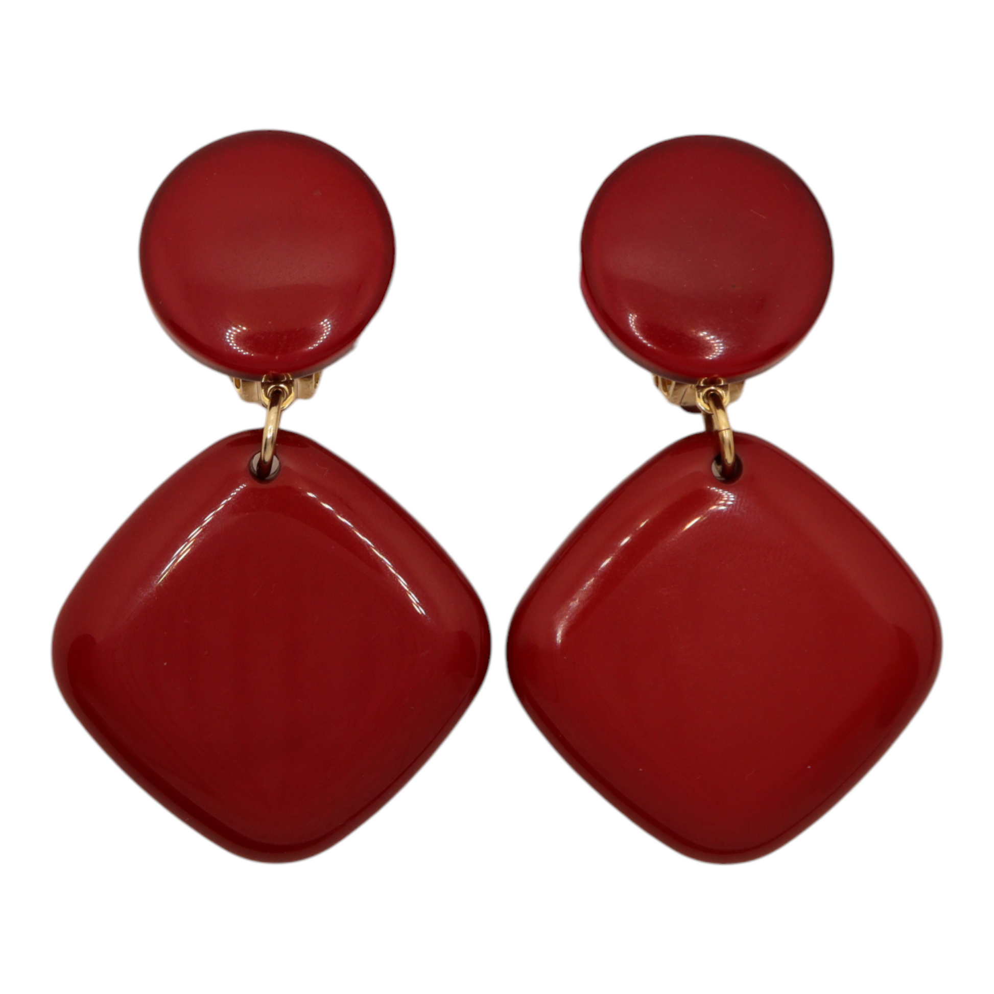 Ohrclips Schweiz Designerschmuck von Francine Bramli in Rot